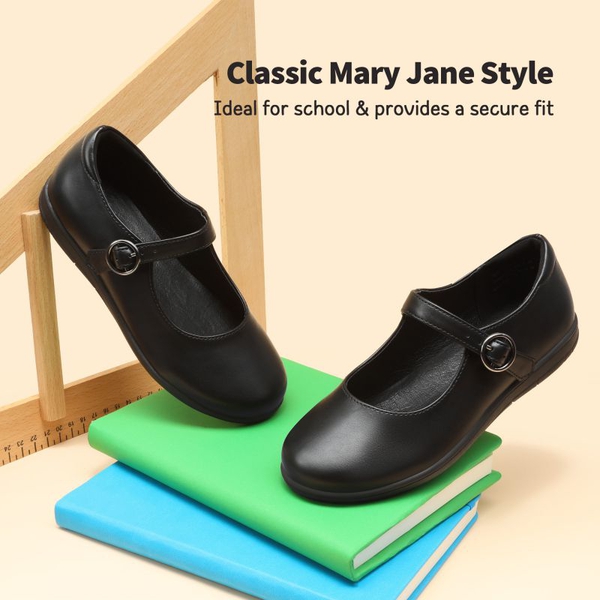 Girl's Mary Jane School Shoes - BLACK - 3